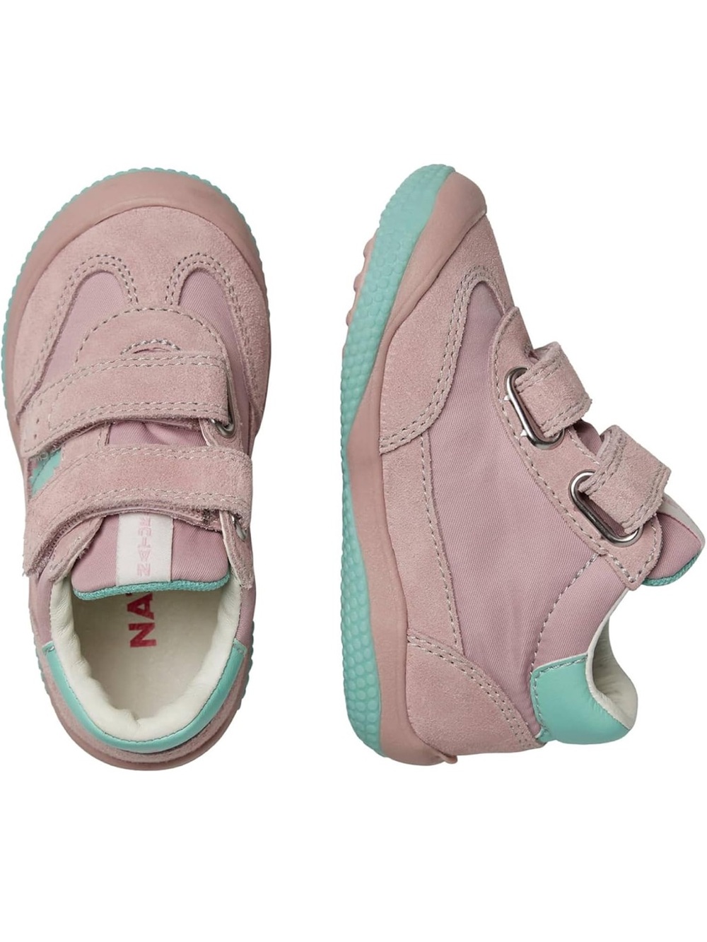 Naturino Pink and Teal Kids Velcro Sneakers